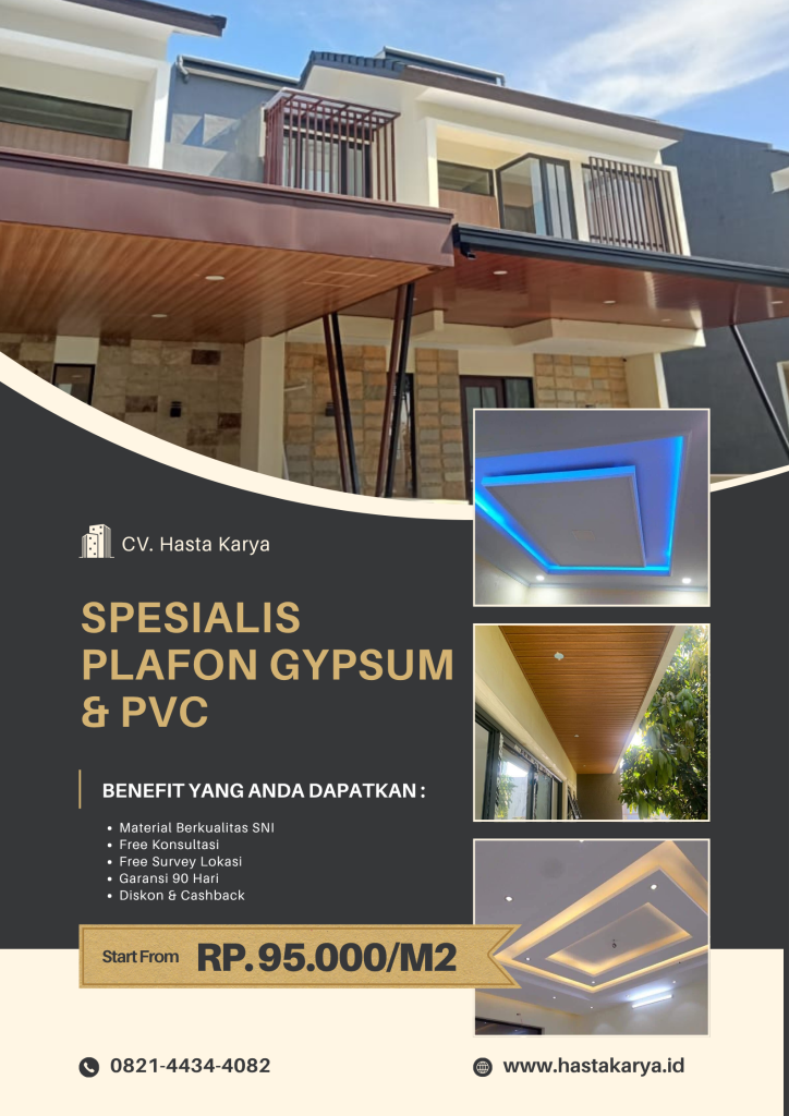 Jasa Pasang Plafon Gypsum Sidoarjo Harga Terjangkau